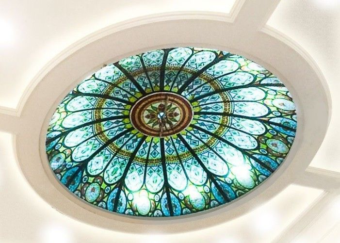 Decorative Ceiling Dome Stained Glass Panels with Custom Pattern