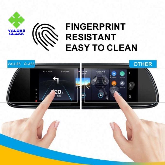 Oil Resistant Anti Fingerprint Glass 9H Surface Hardness For Anti