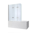 5mm Tempered Clear Glass Shower Enclosure 3 Fold Hinged Bathtub Screen