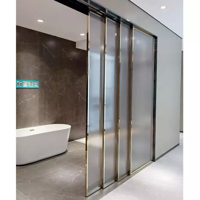 Interior Frameless Tempered Glass Sliding Door Synchronous Soft Closing