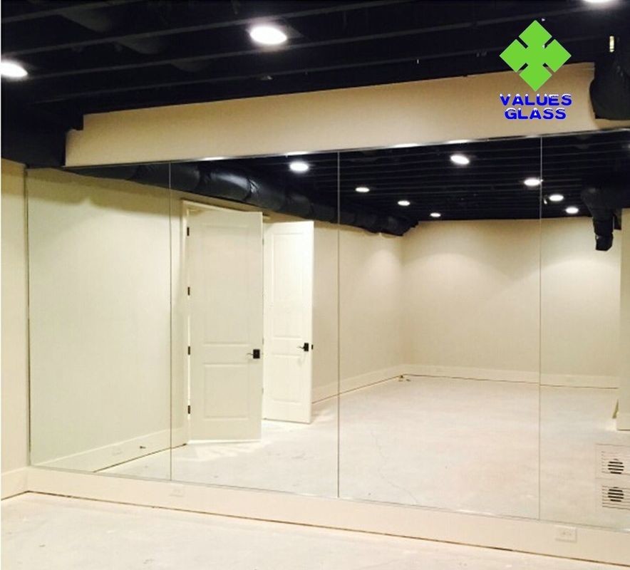 Safety Silver Wall Mirror , Full Wall Dance Wall Mirrors Customized Size