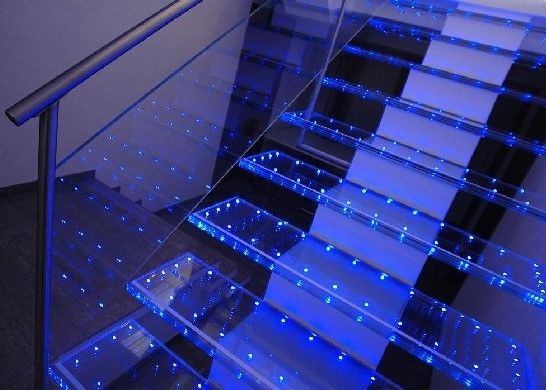 Insulative Environmental 14mm Staircase PVB LED Laminated Glass