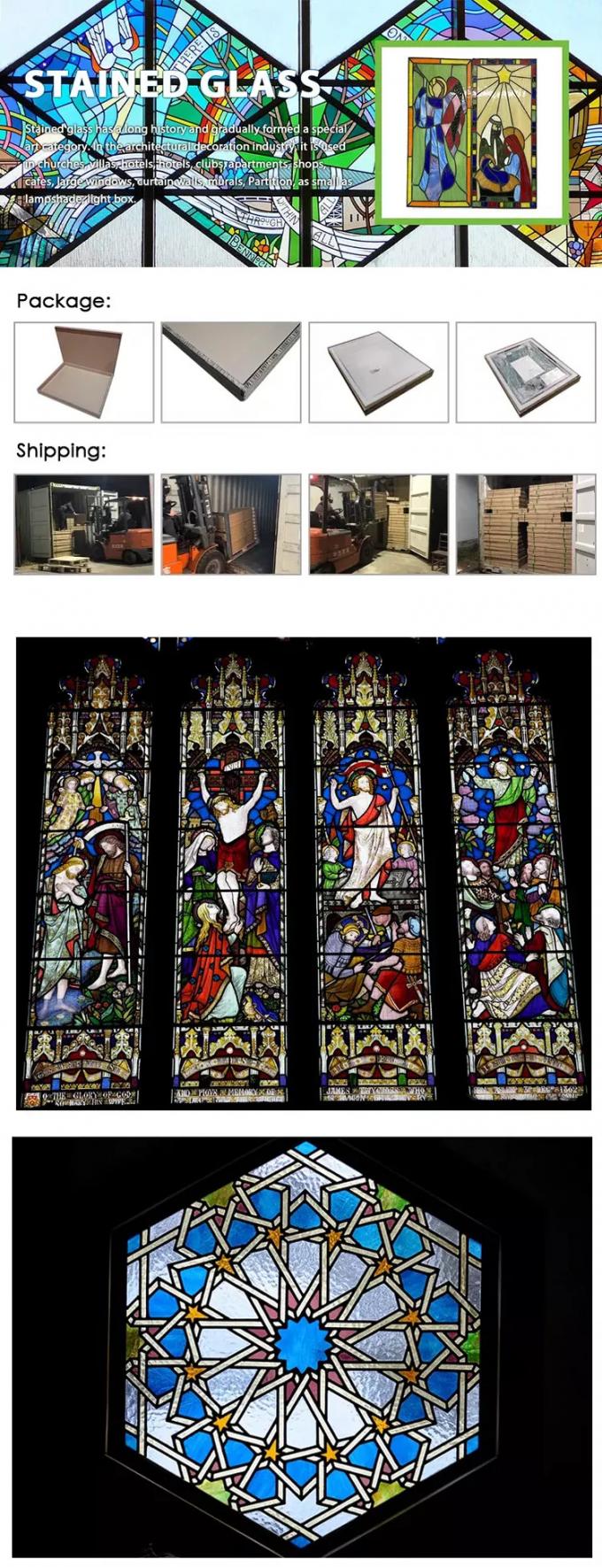 Church Panel Glass Pattern Architectural Stained Glass Art Window Panels Decorative Custom Pattern ...